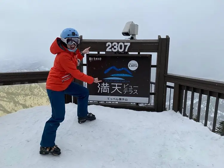 to Michele Stowe of Skyrocket Coaching seen skiing in Japan